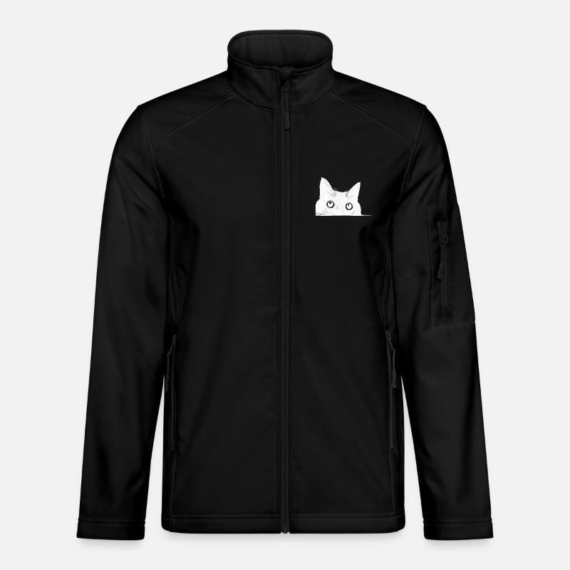 Guckende Katze - Unisex Softshelljacke - Schwarz