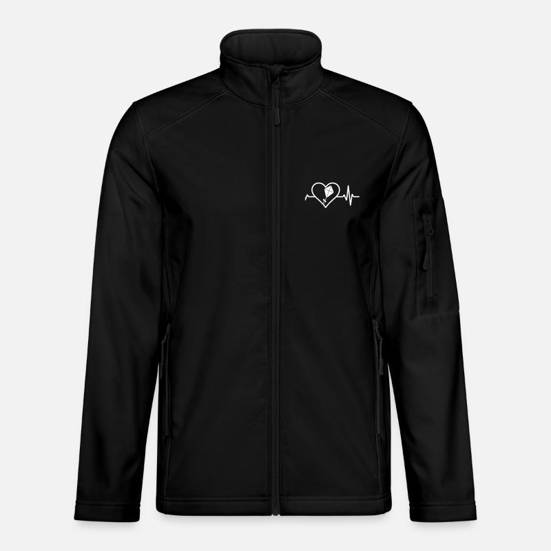 Herz Sport Luftdrachen - Unisex Softshelljacke - Schwarz