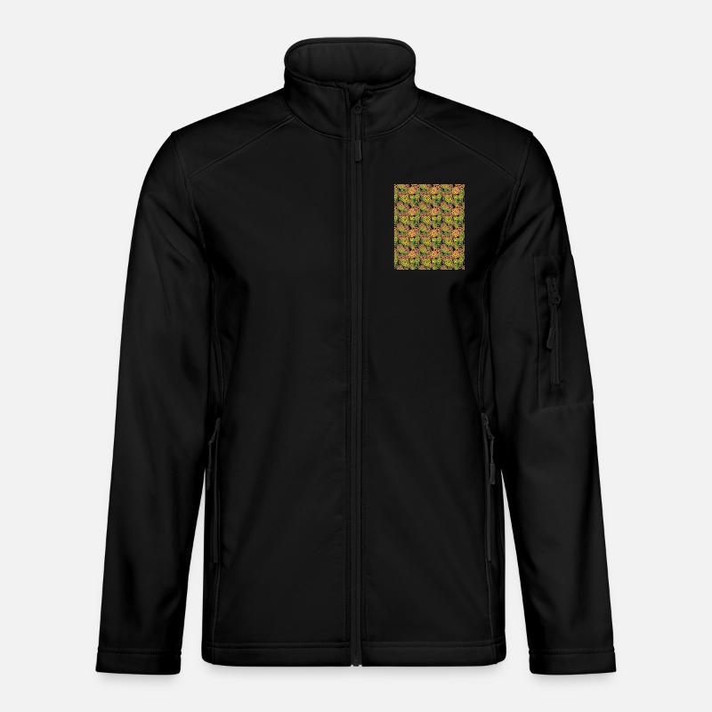 Fruit Lemon Orange Pattern - Unisex Softshell Jacket - black