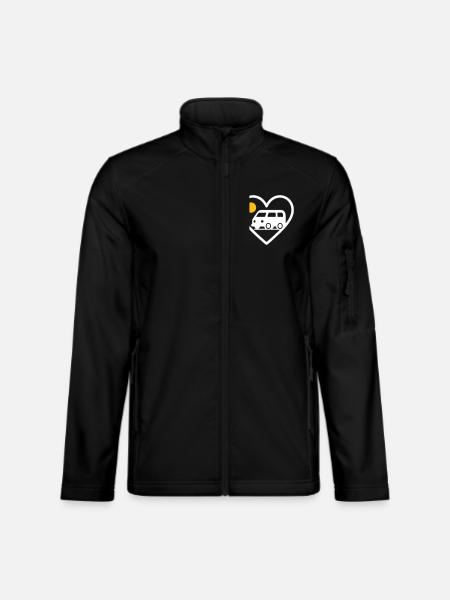 Vanlife Heart Van Reise Road Abenteuer - Unisex Softshelljacke - Schwarz - Vorne