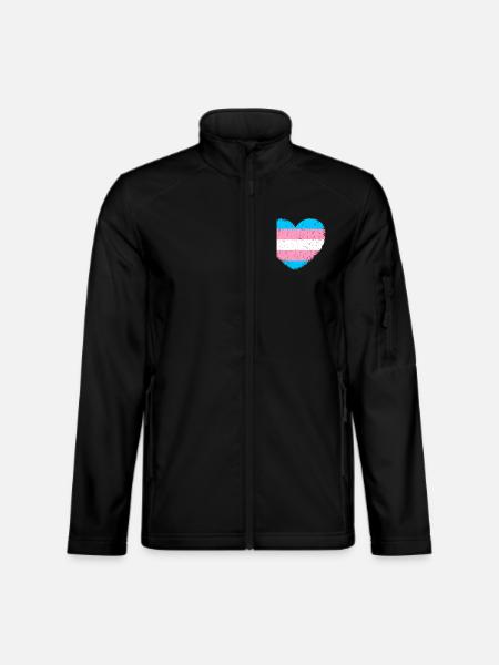 Trans* Herz | Im Vintage-Style - Unisex Softshelljacke - Schwarz