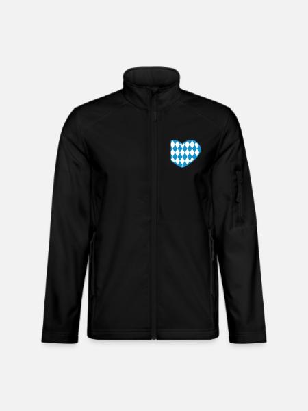 Herz - Bayern - Raute - Unisex Softshelljacke - Schwarz