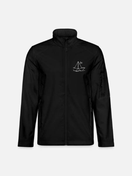 Papierschiff Papierboot - Unisex Softshelljacke - Schwarz