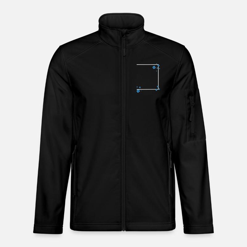 Quadrat Blüten Blau - Unisex Softshelljacke - Schwarz