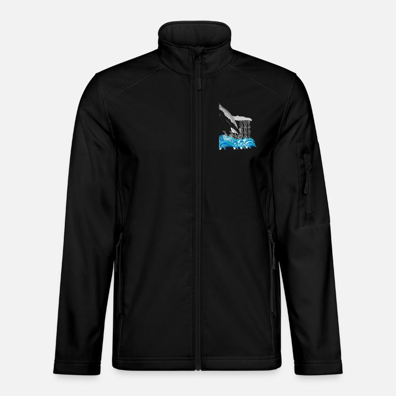 Humpback Whale Print - Unisex Softshell Jacket - black