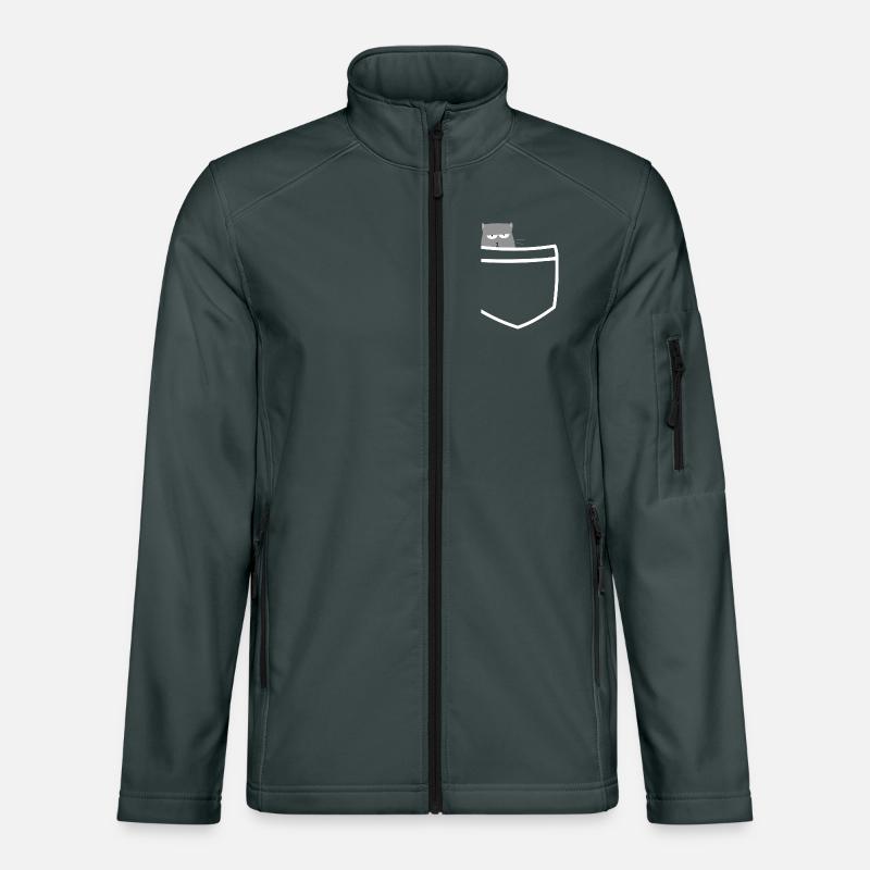 Katze schaut aus der Tasche Unisex Softshelljacke