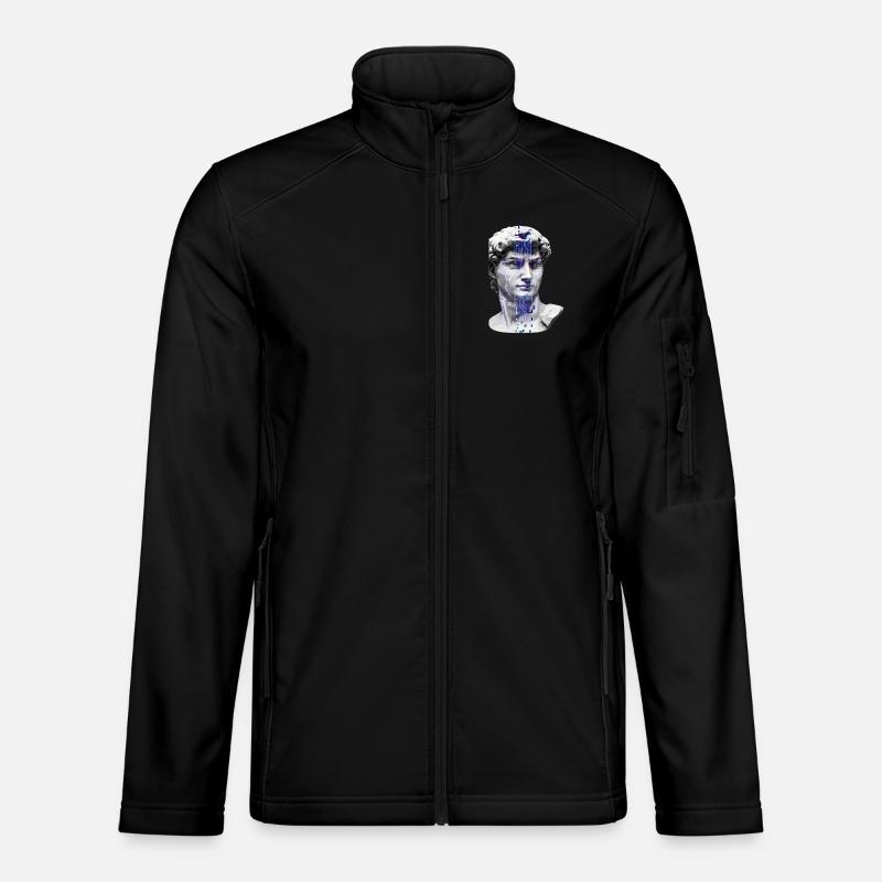 Classic neon cybernetic bust - Unisex Softshell Jacket - black