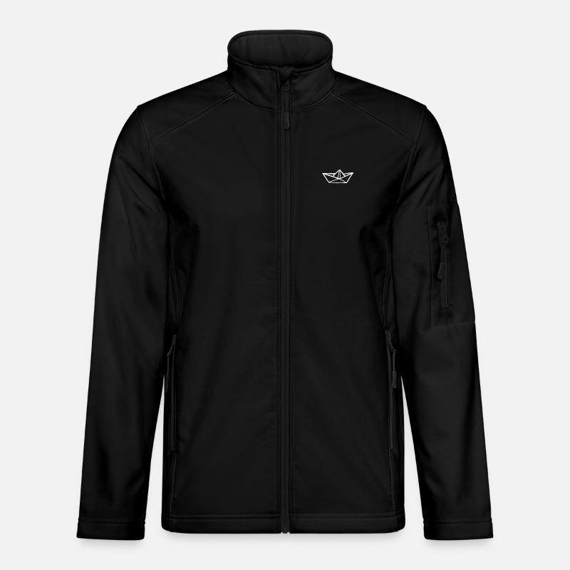 White boat, boat, snag - Unisex Softshell Jacket - black