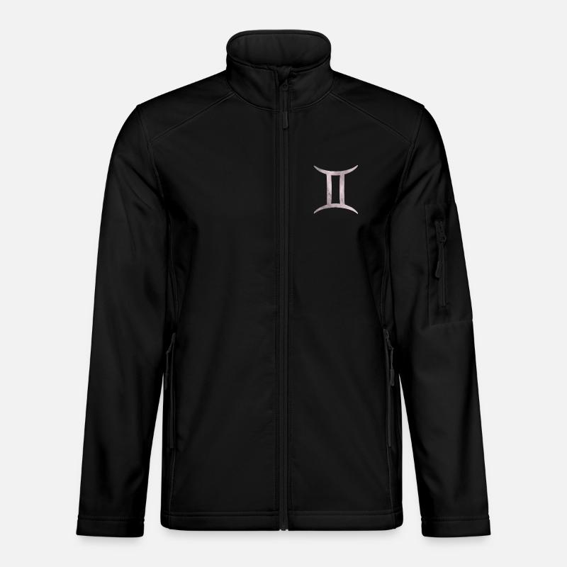 Gemini Zodiac Sign - Unisex Softshell Jacket - black