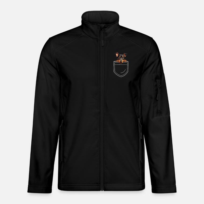 Hund Dobermann - Unisex Softshelljacke - Schwarz