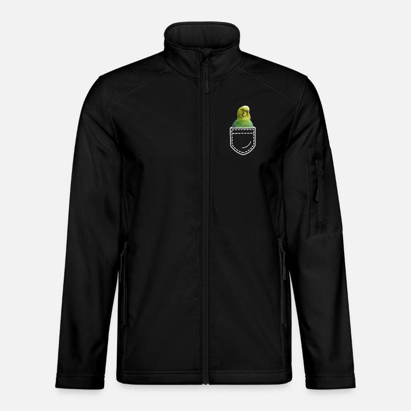 Bird budgie - Unisex Softshell Jacket - black