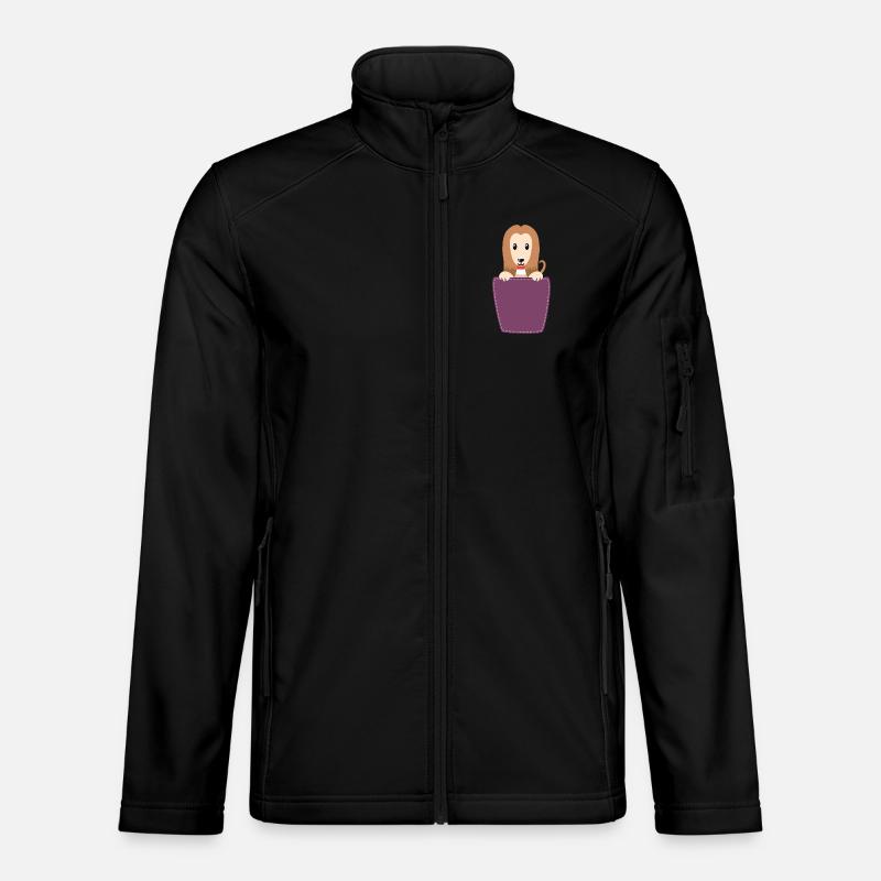 Windhund In Der Brusttasche - Unisex Softshelljacke - Schwarz