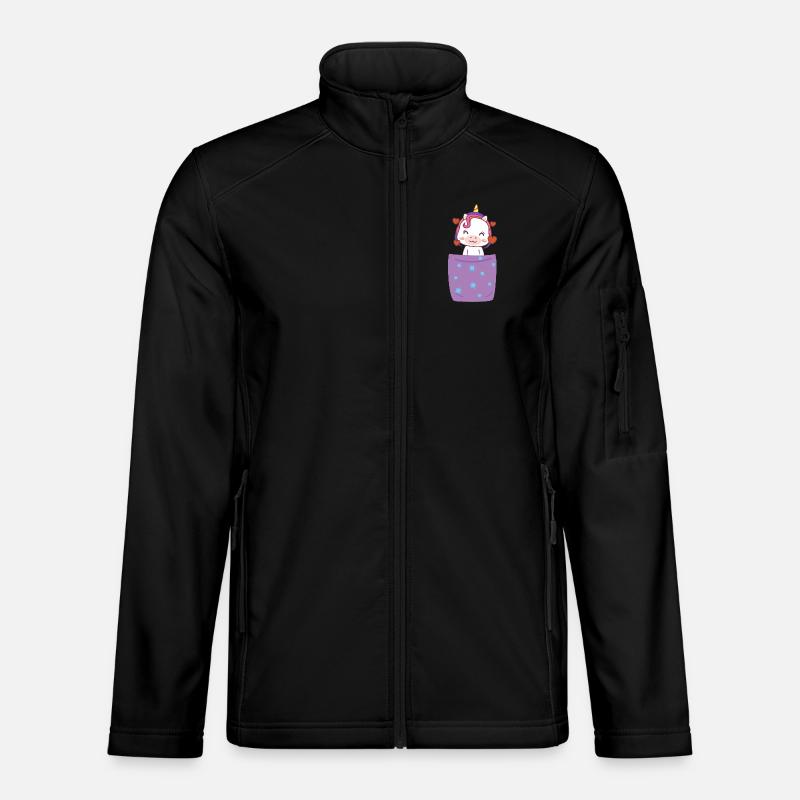 Einhorn in Brusttasche Unisex Softshelljacke