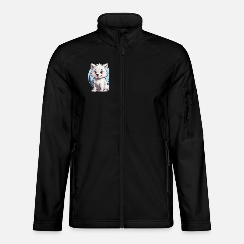 Chien mignon loup ou husky - Veste en tissu softshell Unisexe - noir