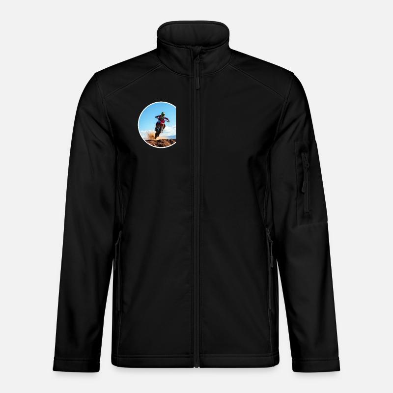 Motocross colour logo - White - Unisex Softshell Jacket - black