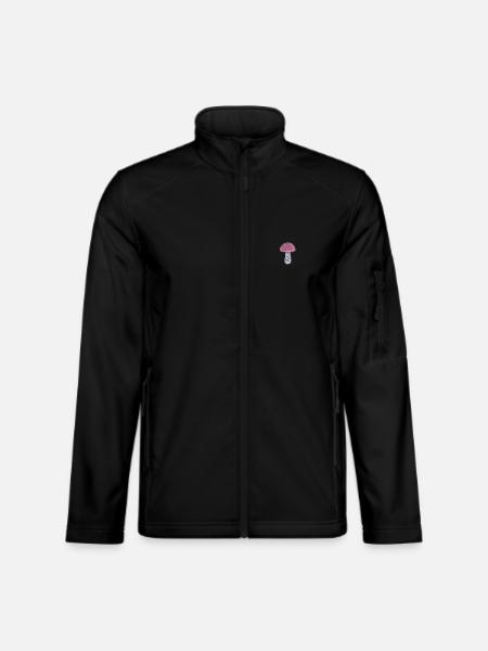 Pilz bestickt - Unisex Softshelljacke - Schwarz