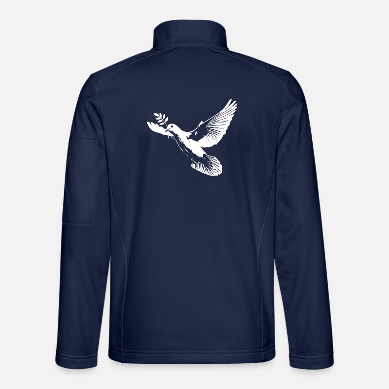 Weiße Friedenstaube - Unisex Softshelljacke - Navy