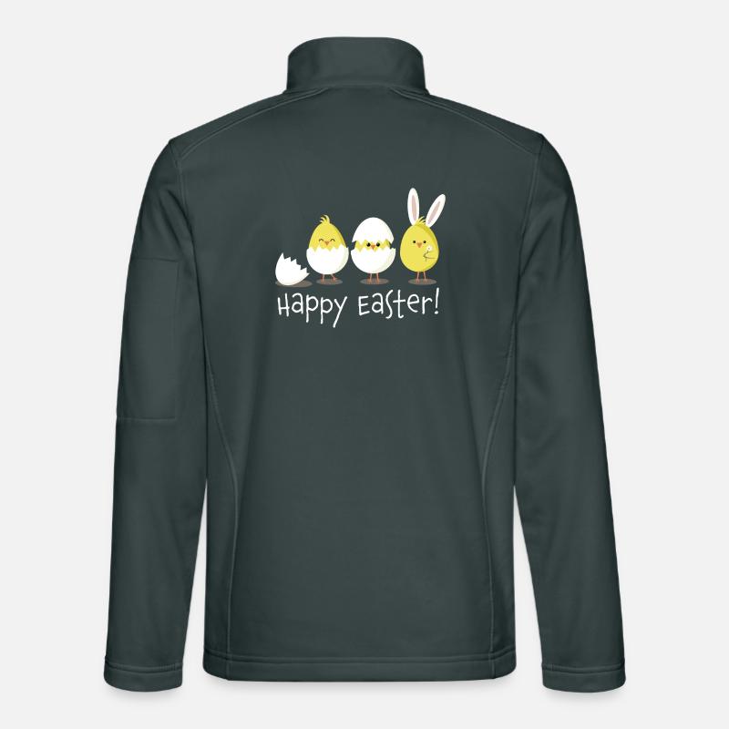 Joyeuses Pâques Poussin Oeuf Oeuf de Pâques Veste en tissu softshell Unisexe