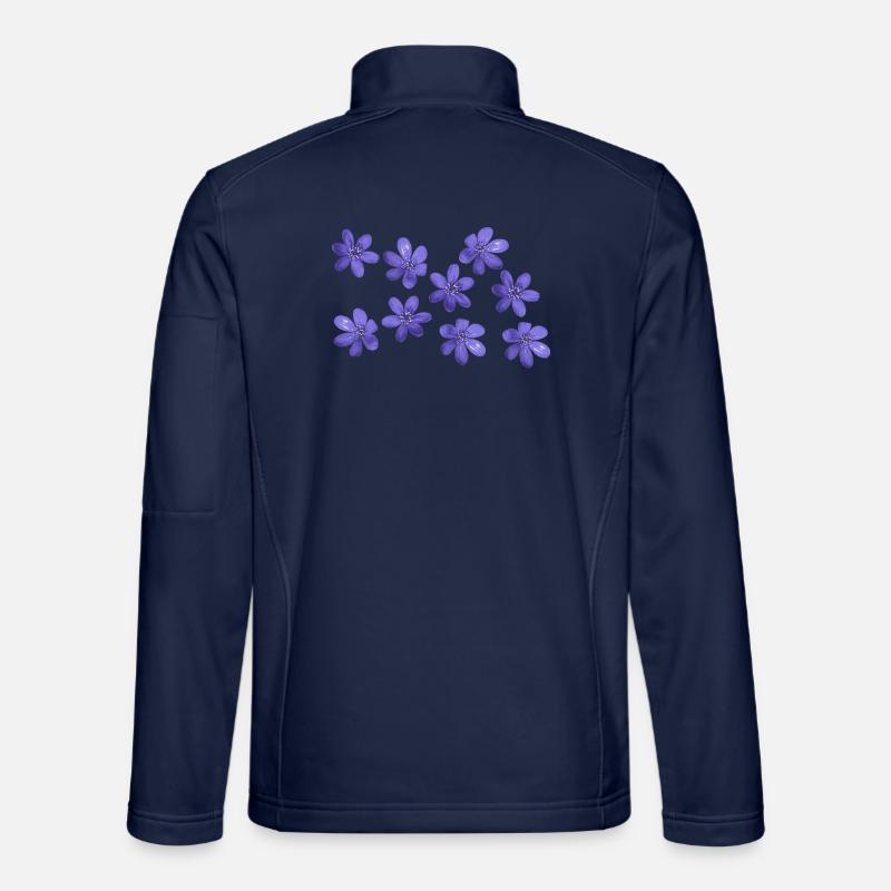 Leberblümchen retro design flowers Garten März - Unisex Softshelljacke - Navy