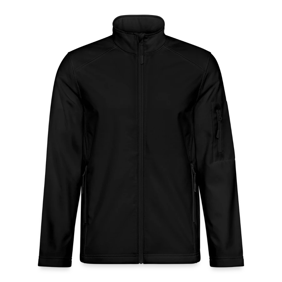Switzerland badge on a unisex softshell jacket, black