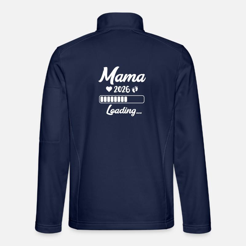 Mom 2026 Loading Pregnancy Announcement - Unisex Softshell Jacket - navy