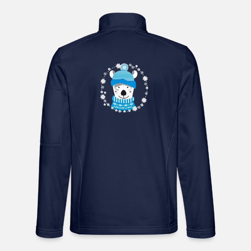 Eisbär mit Mütze und Pulli - Unisex Softshelljacke - Navy