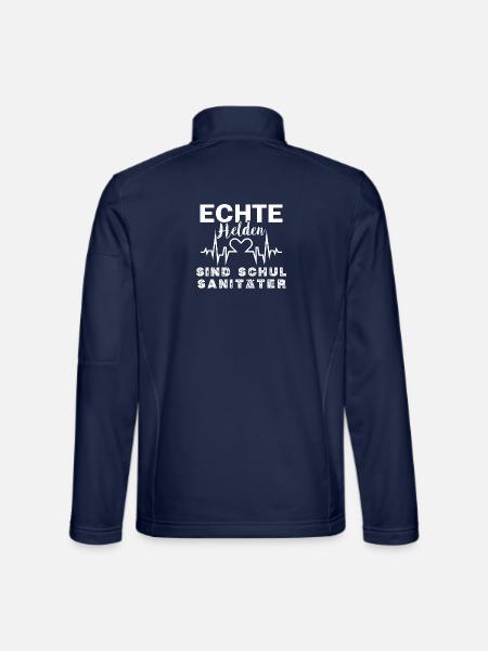 Richtige und ECHTE Helden sind Schulsanitäter - Unisex Softshelljacke - Navy
