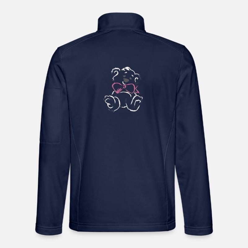 Teddybär Mädchen mit Schleife - Unisex Softshelljacke - Navy