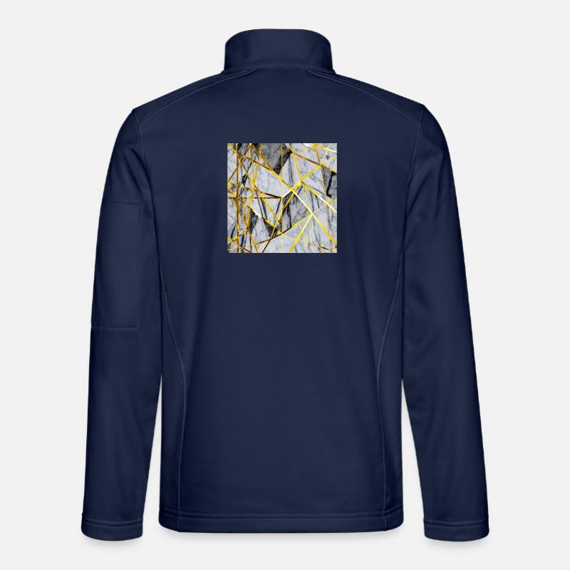 Marmor Mosaik Gold Textur - Unisex Softshelljacke - Navy