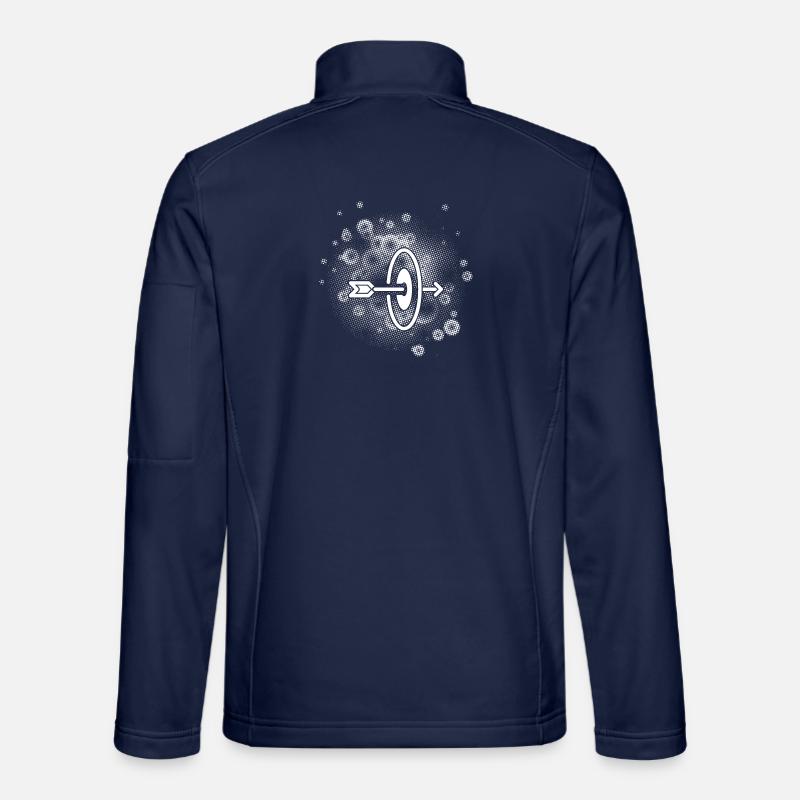 Flèche avec arrière-plan de points - Veste en tissu softshell Unisexe - bleu marine