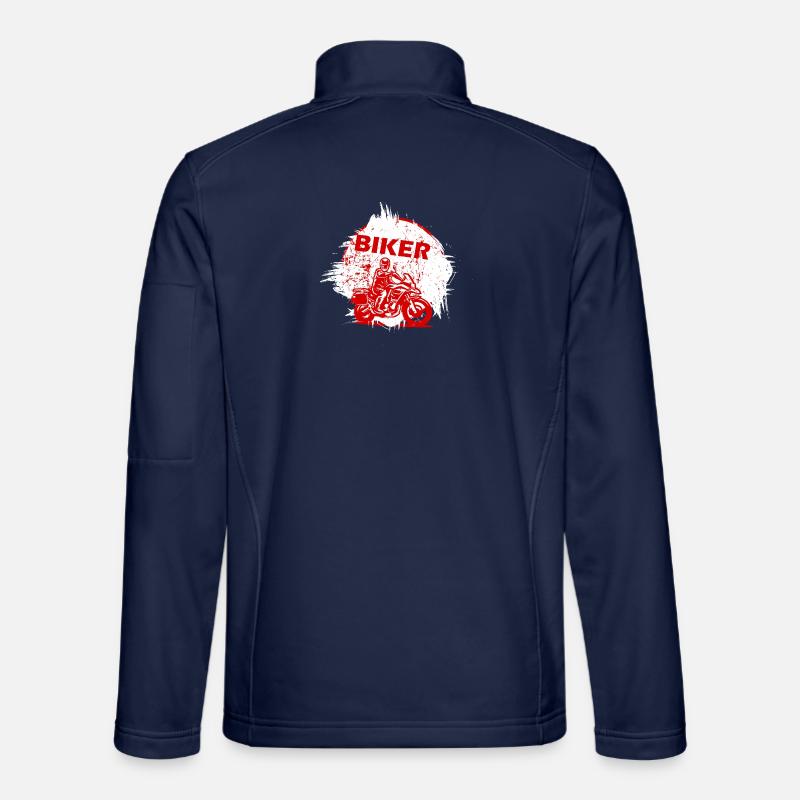 Red Biker Motorrad-Splash-Effekt - Unisex Softshelljacke - Navy