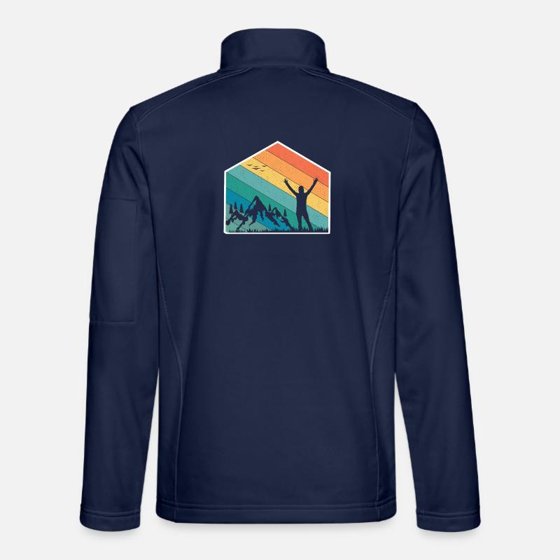 Mountains Silhouette Rainbow - Unisex Softshell Jacket - navy