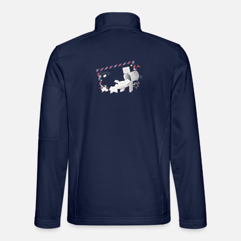 Airmail frame with letters and mailbox Unisex Softshell Jacket