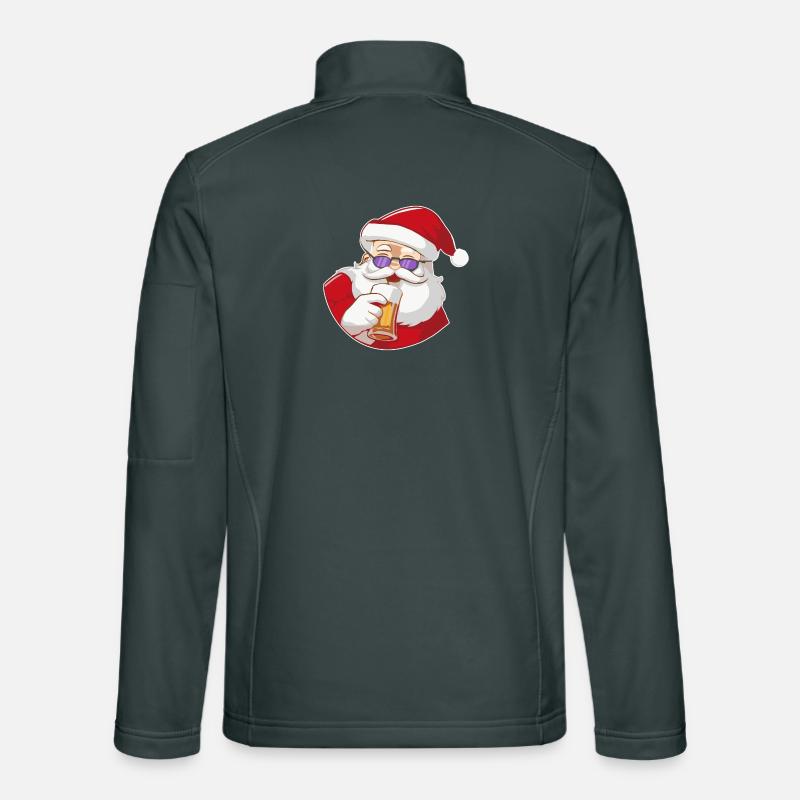 Weihnachtsmann mit Bier und Sonnenbrille Unisex Softshelljacke