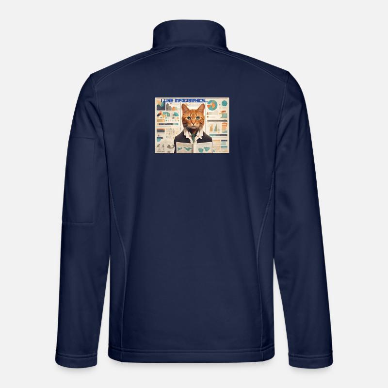 Infografik Katze - Unisex Softshelljacke - Navy