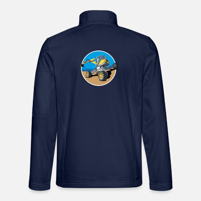 Er baggert dort wo andere Bagger niemals hinkommen - Unisex Softshelljacke - Navy
