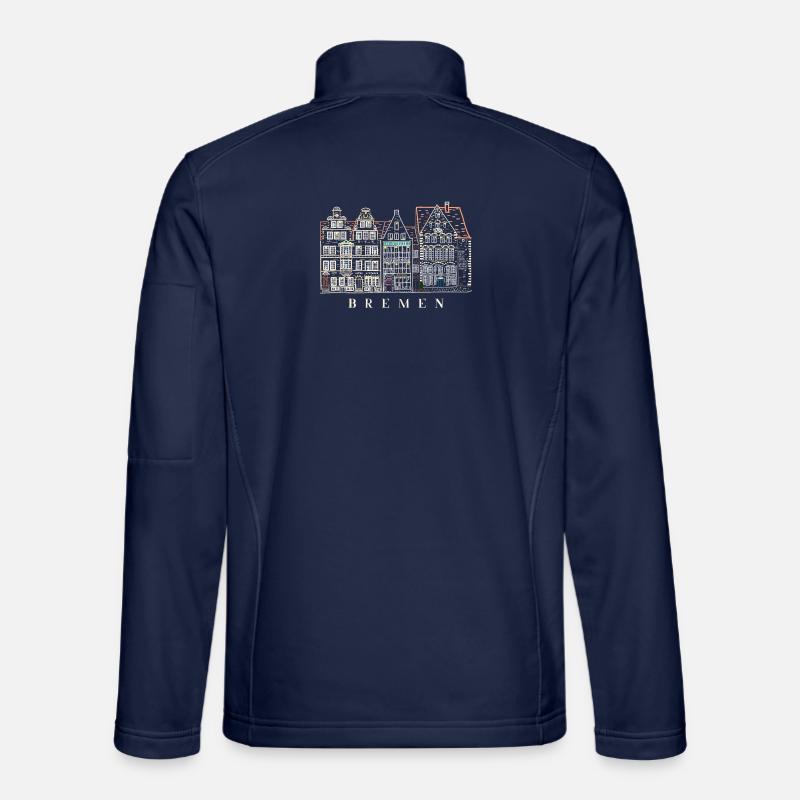 Bremen, Germany, drawing house facades - Unisex Softshell Jacket - navy