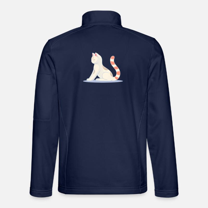 Cat in meditative yoga pose - Unisex Softshell Jacket - navy