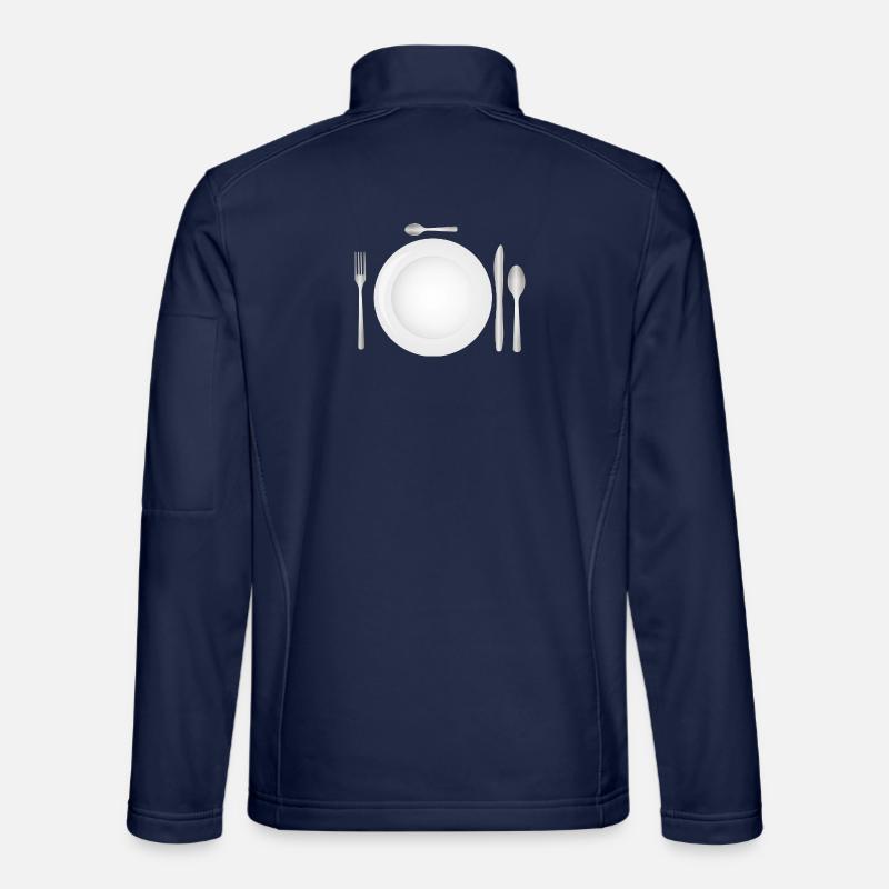 Tischgedeck mit leerem Teller & Besteck - Unisex Softshelljacke - Navy