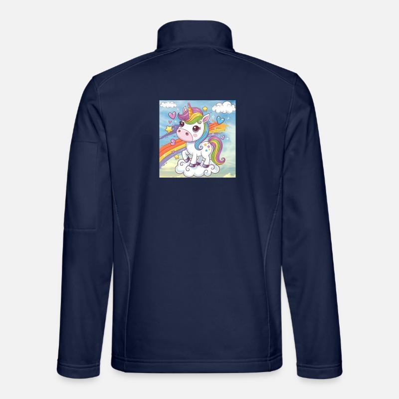 Rainbow Unicorn - Unisex Softshell Jacket - navy