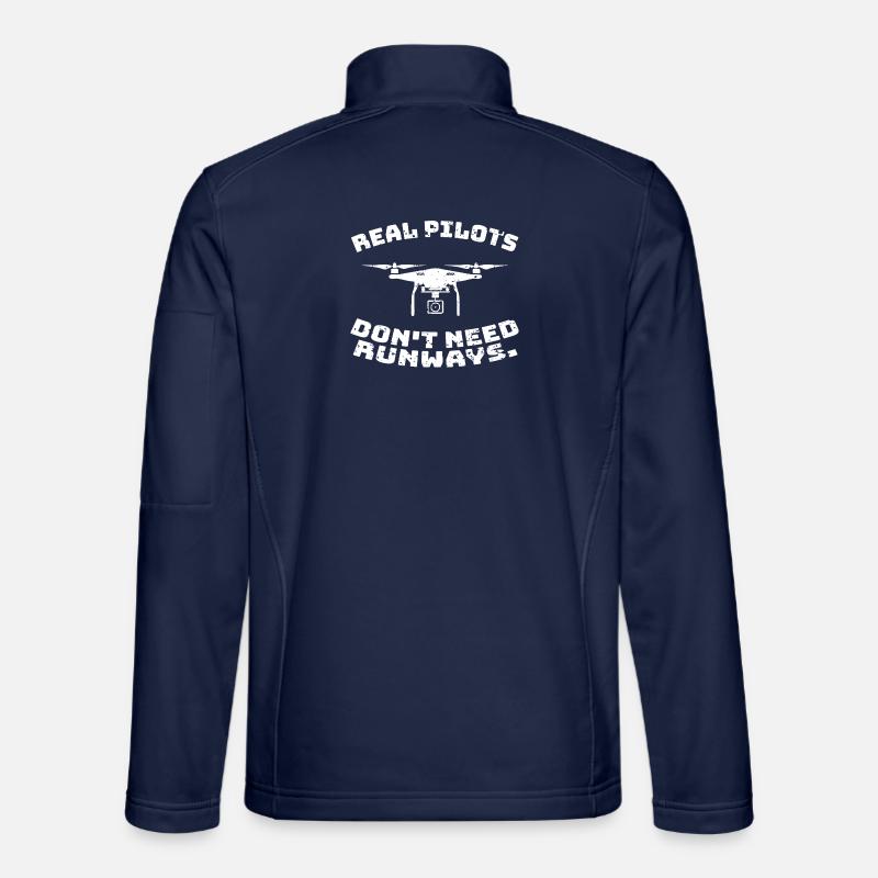 Real Pilots don't need runways - Unisex Softshell Jacket - navy