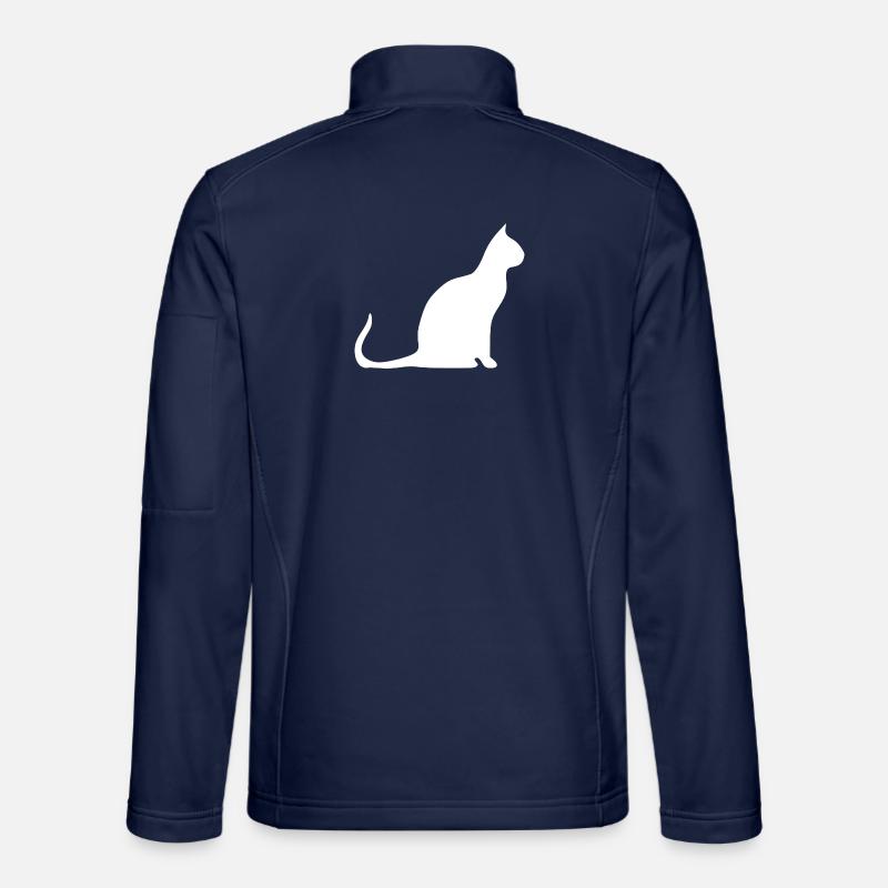 Katze Silhouette Minimal Design Cat Lover - Unisex Softshelljacke - Navy