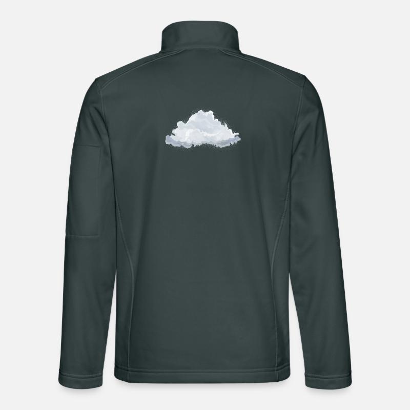 single drawn fluffy white cloud Unisex Softshell Jacket