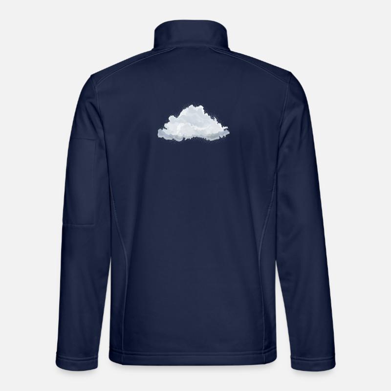 single drawn fluffy white cloud - Unisex Softshell Jacket - navy