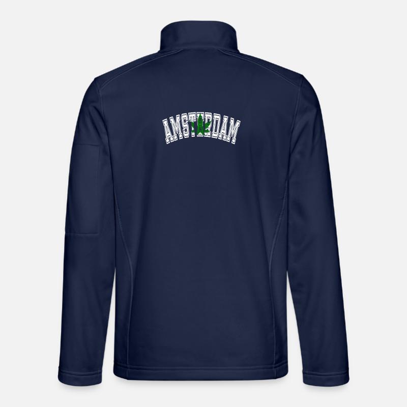Design d’Amsterdam avec feuille de cannabis Veste en tissu softshell Unisexe