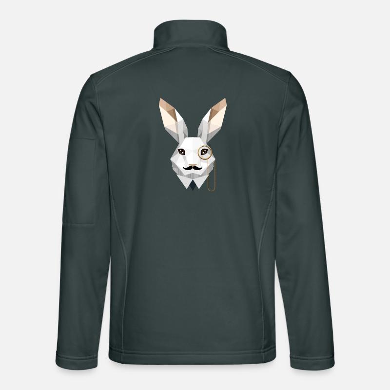 Elegant Easter Bunny with Monocle & Mustache Unisex Softshell Jacket