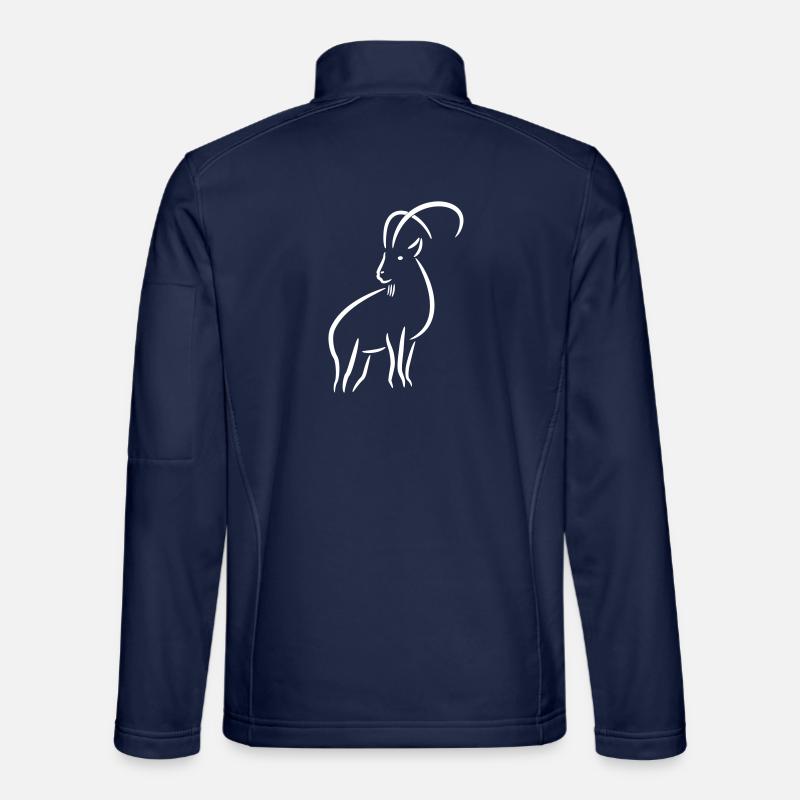 Steinbock Strichzeichnung - Unisex Softshelljacke - Navy