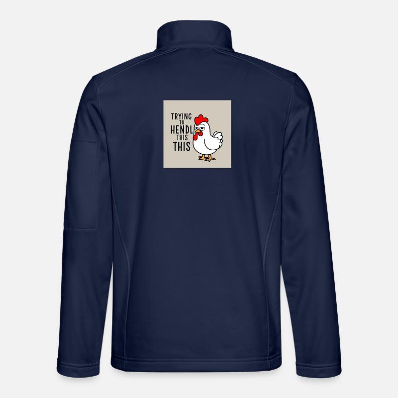 Comic Huhn "Trying to Hendl this" - Unisex Softshelljacke - Navy