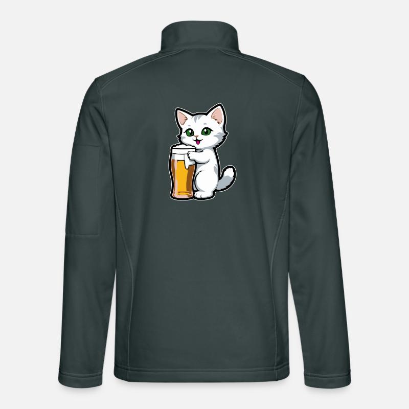 Katze mit Bier Unisex Softshelljacke
