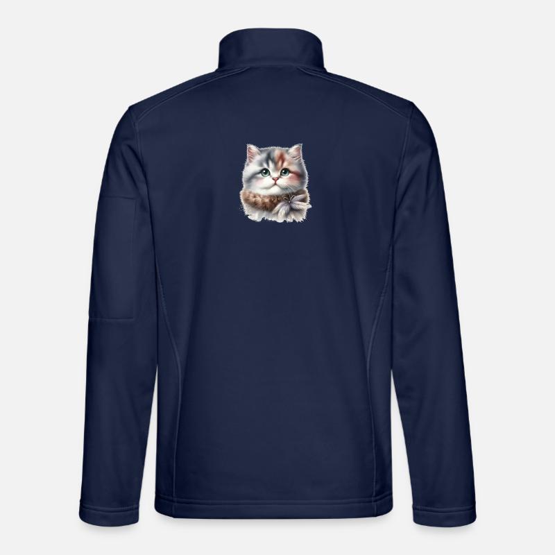 Chat mignon - Veste en tissu softshell Unisexe - bleu marine